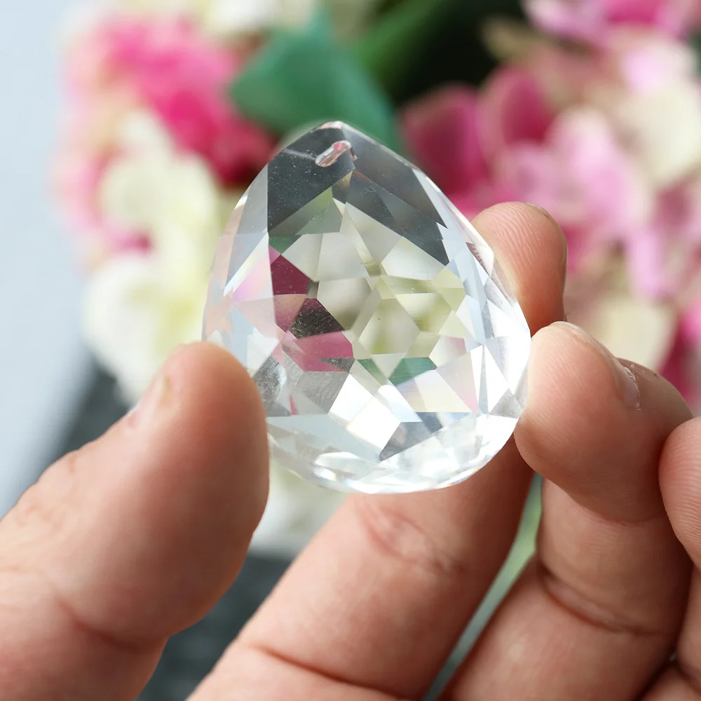 

Clear Crystal Chandelier Lamp Lighting Tear Drops Pendants Balls Prisms Hanging Ornament Home/House Decor 50mm (Transparent)