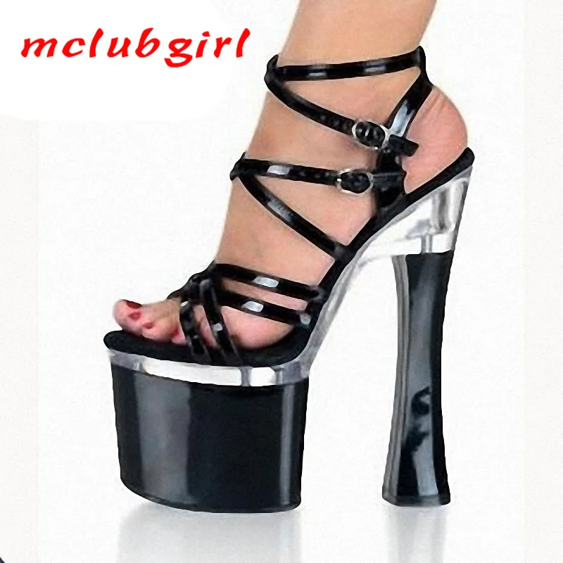 Mclubgirl/пикантные женские босоножки на очень высоком каблуке 18 см, на платформе; Летние женские туфли на очень высоком каблуке и платформе; Сез...