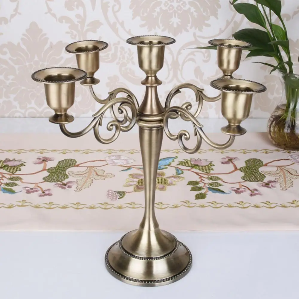  Antique Retro 3/5-Arm Candle Holder Metal Candlesticks Romantic Dinner Candle Holders Table Decor Wedding Home Decoration    