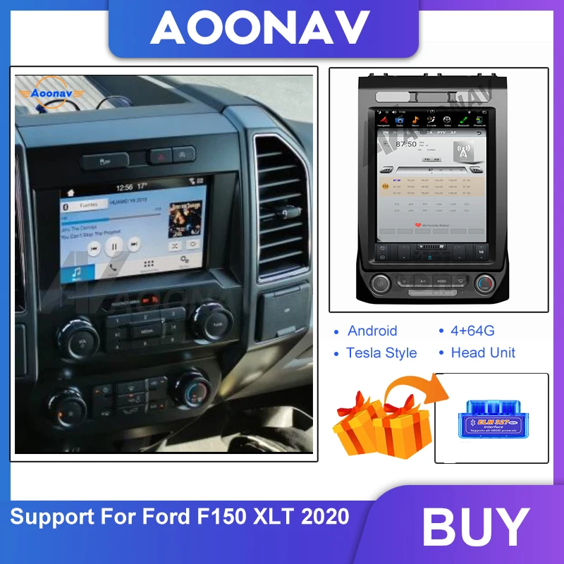 

12,1 дюймов Автомобильный вертикальный экран видео Радио мультимедийный плеер для Ford F150 XLT 2020 Android автомобильный стерео GPS навигация головное ...