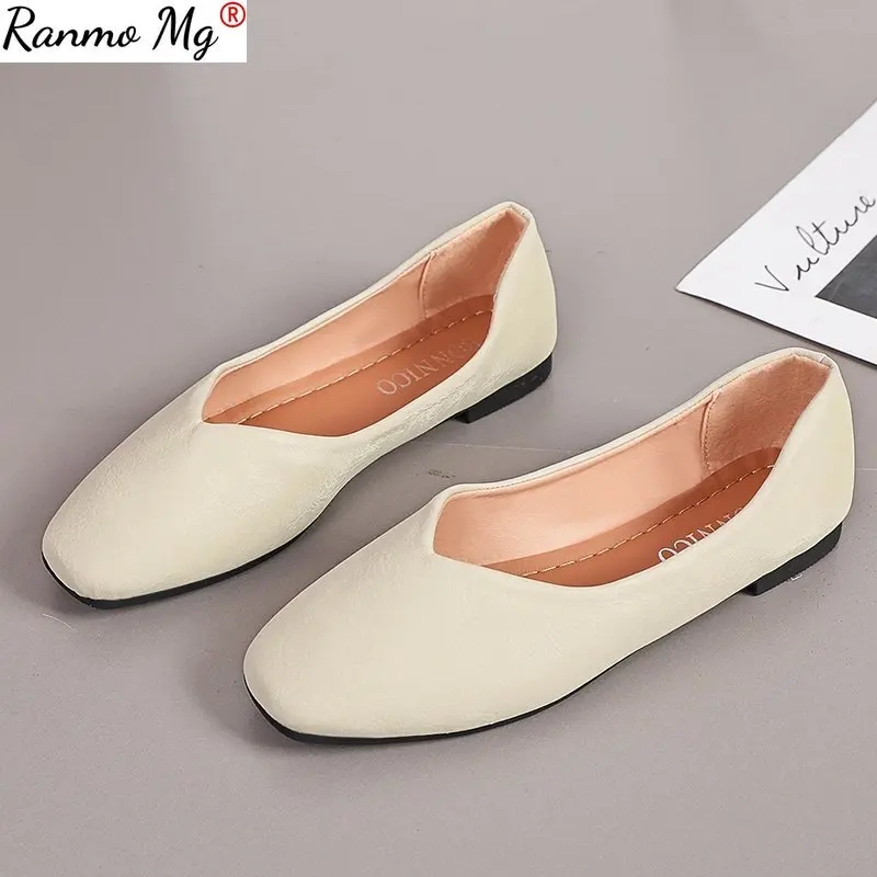 

Женские туфли на плоской подошве, мягкие кожаные модные женские туфли на плоской подошве с закрытым носком, женские туфли и сандалии, Размер...