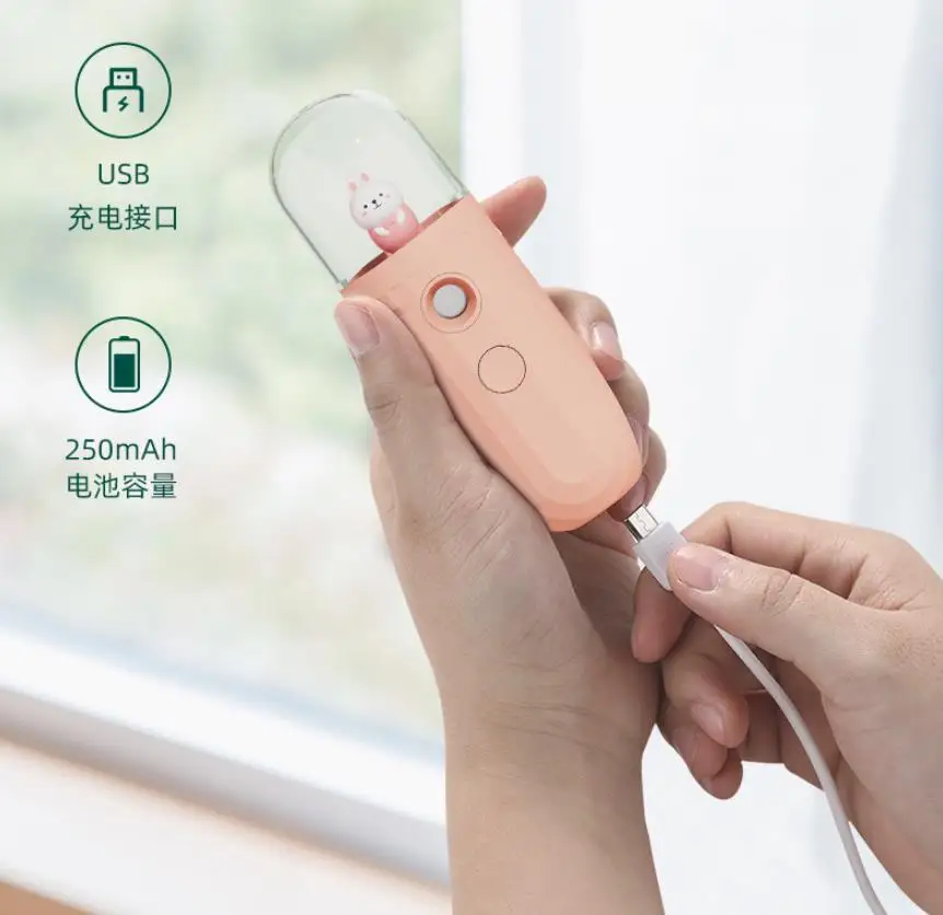 

2020 Water replenishment instrument Handheld Mini Humidifier USB Rechargeable Facial Sprayer Water Mist Maker