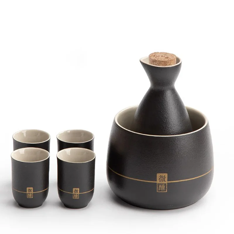 

Слегка пьяная керамическая чашка, набор винтажных керамических чашек для вина, согреватель сакэ, бытовой кувшин для риса, вина, Подарочная к...