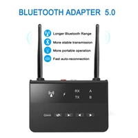 80m bluetooth 5 0 transmitter receiver aptx ll low latency wireless audio adapter 3 5mm aux rca jack for pc tv headphones