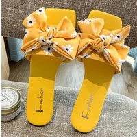 new casual plus size women sandals flat with non slip summer ladies home slippers butterfly knot low 1cm 3cm sexy womans slides