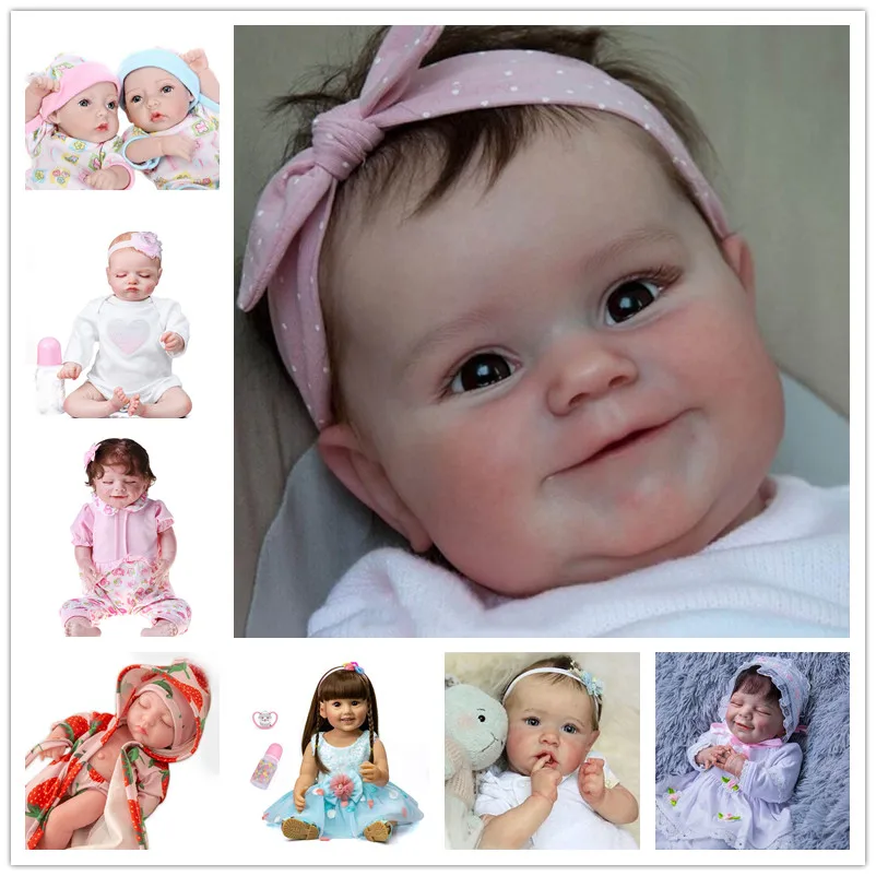 Реалистичная кукла Reborns для малышей 20 дюймовая открытая улыбающаяся детская
