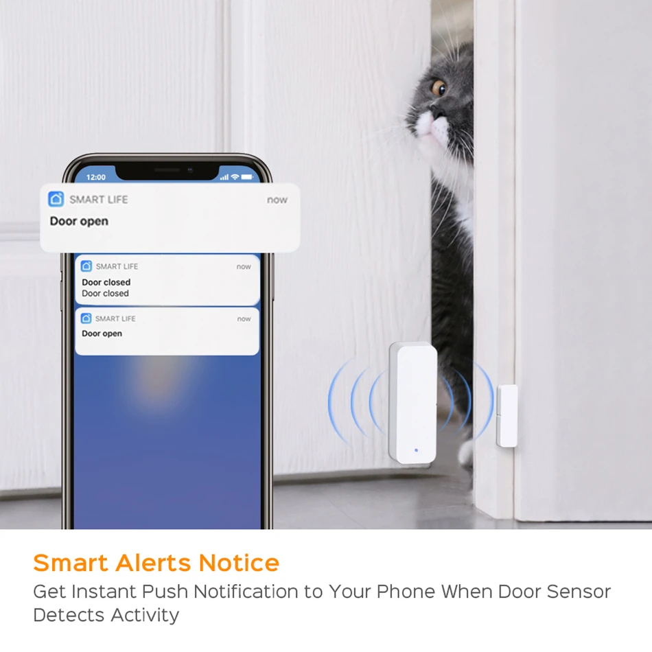 При заказе 1 10 штук Tuya Smart WiFi датчик для двери дверь открытой/закрытый детекторы Wi