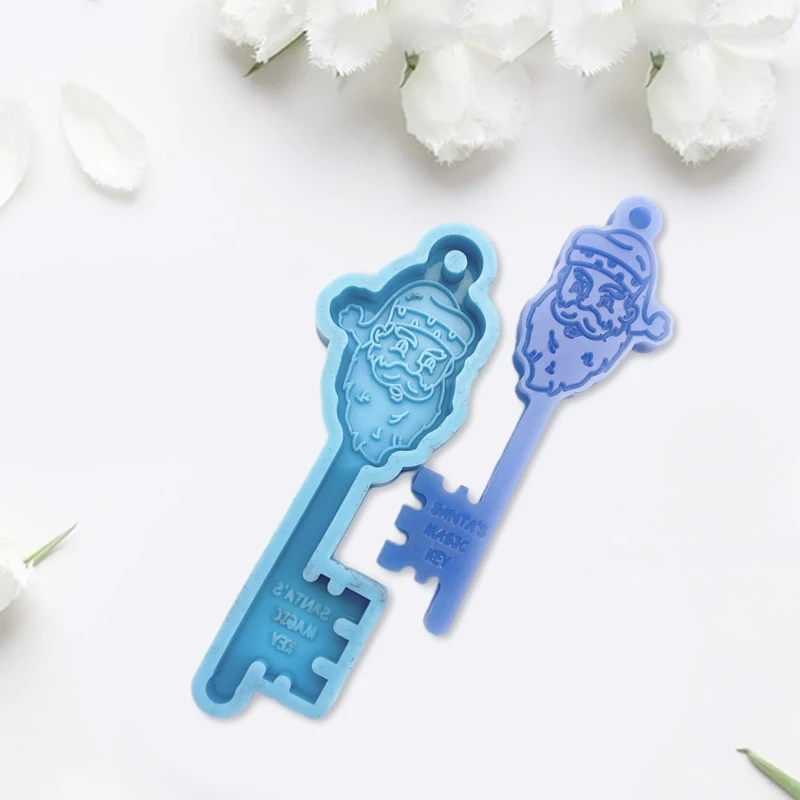 

Christmas Theme Key Shape Epoxy Resin Mold Keychain Silicone Mould DIY Crafts Polymer Jewelry Pendant Making Tools
