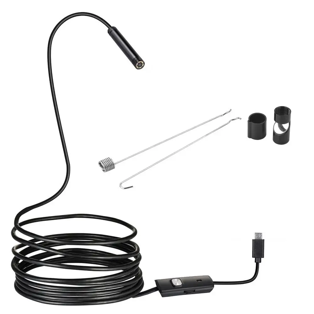 

Inspection Camera Type-C Endoscope Camera With 6 Adjustable LED Lights IP67 Waterproof 5.5mm Scope 0.3MP Borescope Suitable For