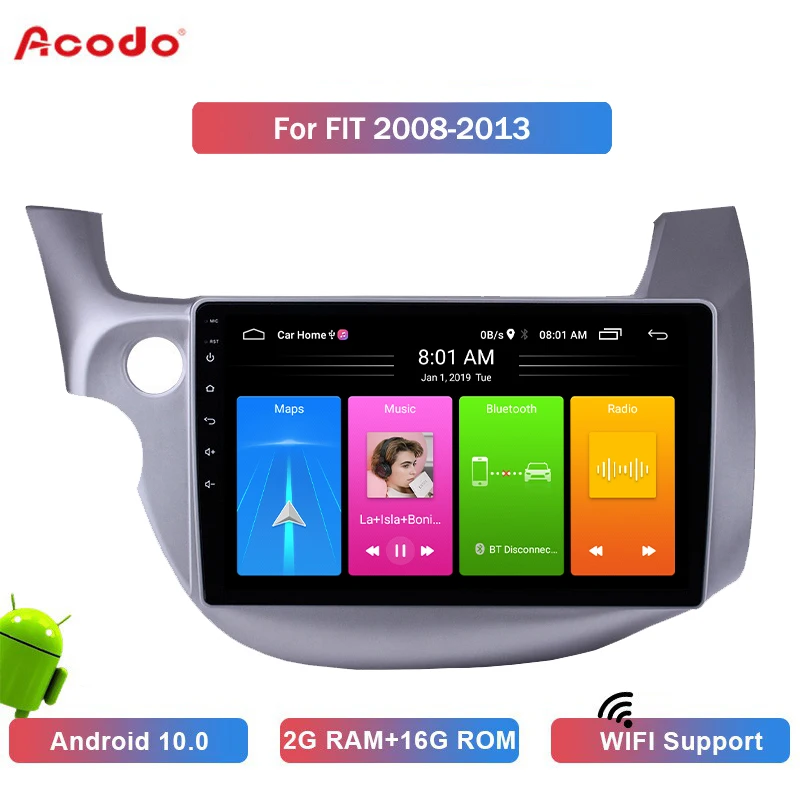 

Автомобильный радиоприемник ACODO 2Din 2G + 16G Android 10,0 для Honda Fit 2008-2013 мультимедийный видеоплеер навигация GPS