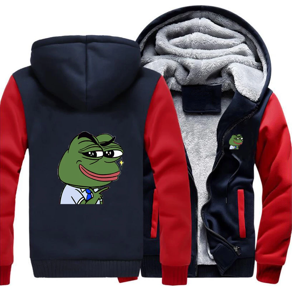 

2020 Autumn And Winter Green Frog Funny Happy New Style Raglan Thicken Moletom Ropa Man Couples Men Sudaderas Hombre Ropa
