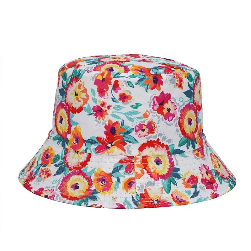 

LDSLYJR Cotton Flower Print Bucket Hat Fisherman Hat Outdoor Travel Hat Sun Cap Hats for Men and Women 371
