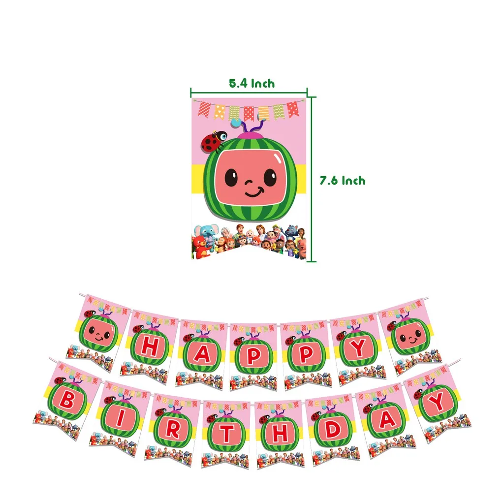

New Pink Cocomelon Birthday Banner Photo Background