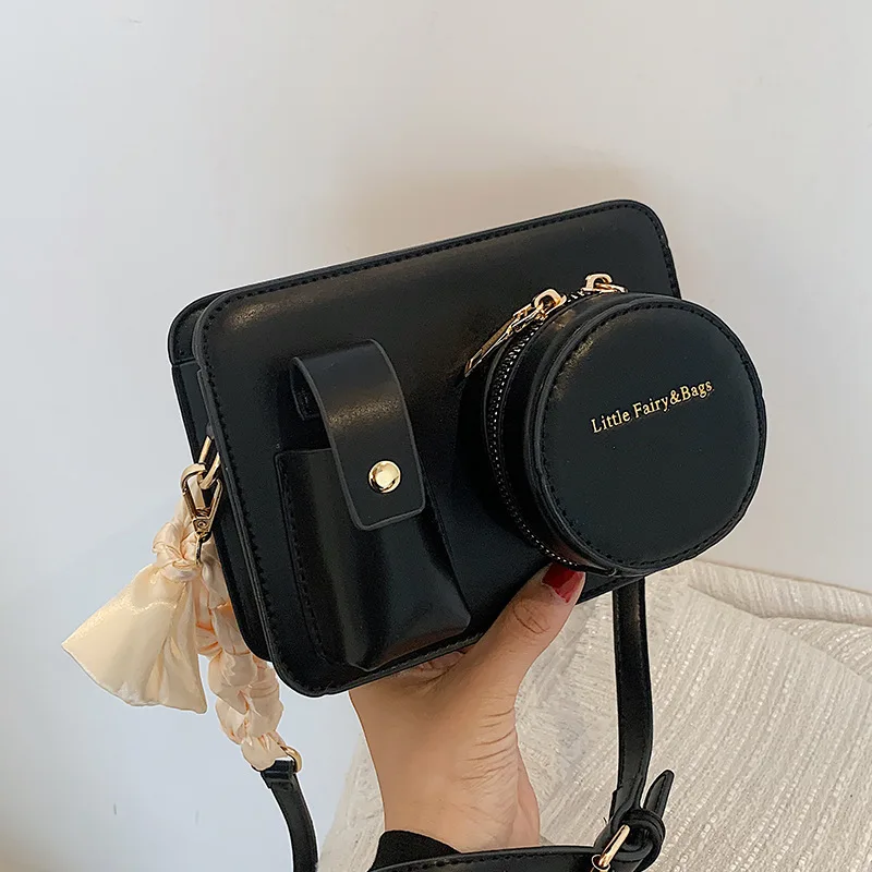 

Vintage Camera Shape Women Shoulder Bags designer Wide Straps Shoulder Bags luxury pu leather crossbody Bag Female Purse 2021
