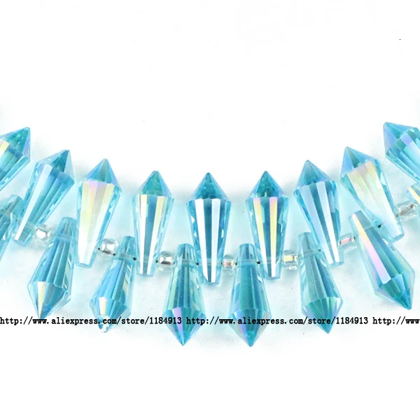 JS601 Lake blue JHNBY длинные конусные подвески в форме капли Австрийские хрустальные бусины 6*15 мм 50 шт стеклянные бусины для изготовления ювелирных изделий Аксессуары для браслетов - Цвет: JS601 Lake blue
