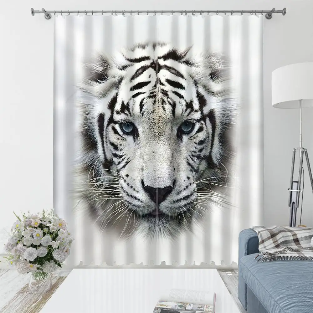 3d stereoscopic curtains tiger Bedroom living room windproof thickening blackout fabric | Дом и сад