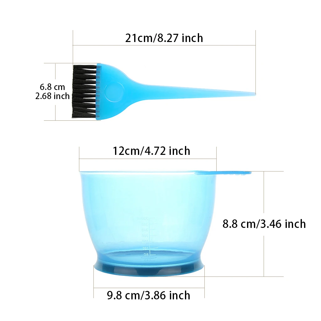 

4x Barber Hair Dye Color Brush And Bowl Set Kit For Dying Coloring Bleach
