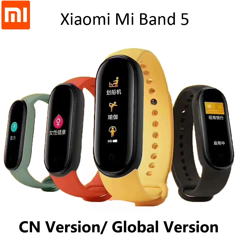 Смарт браслет Xiaomi Mi Band 5 фитнес трекер Монитор кровяного кислорода пульсометр