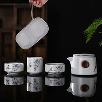 travel tea set express cup one pot two cups portable bag ceramic outdoor travel kung fu teaware gift for friend customized