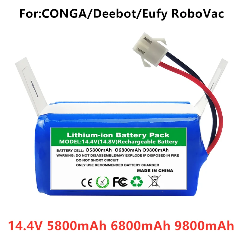 

2021 NEW Li-ion Battery 14.4V 5800mAh for Conga Excellence 990 Ecovacs Deebot N79 N79S DN622, Eufy Robovac 11 11S 12 15C 15S 35C