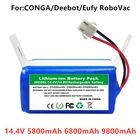 2022 новый литий-ионный аккумулятор 14,4 В 5800 мач для Conga Excellence 990 Ecovacs Deebot N79 N79S DN622, Eufy Robovac 11 11 11S 12 15C 15S 35C