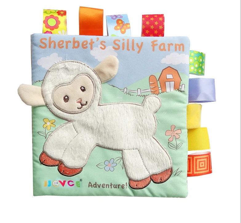 Sheep Животные Стиль Обезьяна/Сова/собака Новорожденные детские игрушки Обучающие Развивающие детские тканевые книги милые детские тканевые книги - Цвет: Sheep