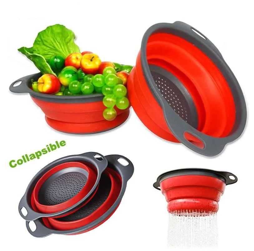 Кухонные принадлежности инструменты Силиконовый складной кухонный дуршлаг для