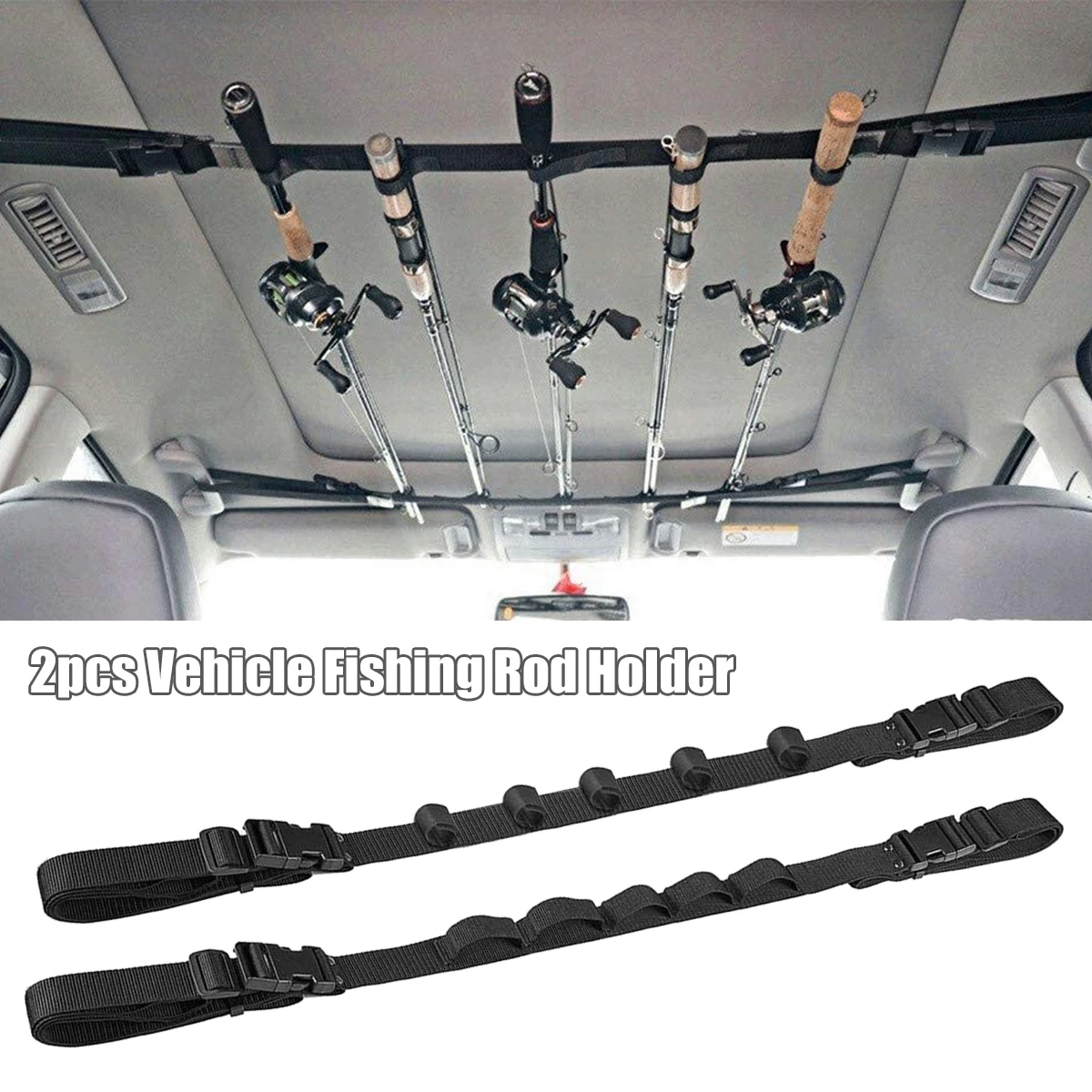 

Booms Fishing VRC Vehicle Rod Carrier Rod Holder Belt Strap With Tie Suspenders Wrap Fishing Tackle Boxes Tools Box Accessories