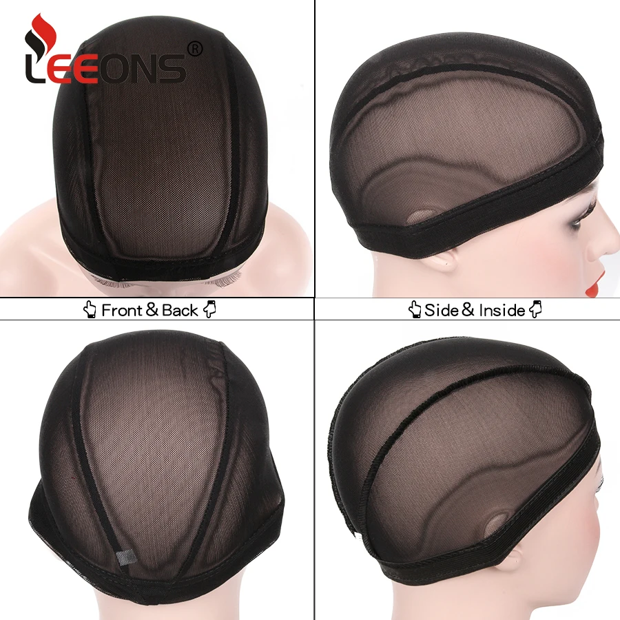 

Leeons Dome Caps Stretchable Wigs Cap Spandex Dome Style Wig Caps For Men Women Making Lace Wig 1 Pack Black Mesh Wig Caps
