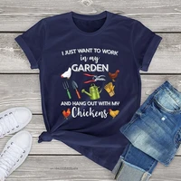 i just want to work in my garden and hang out with chickens graphic womens tshirts farmer unisex t shirt men women kawaii tops