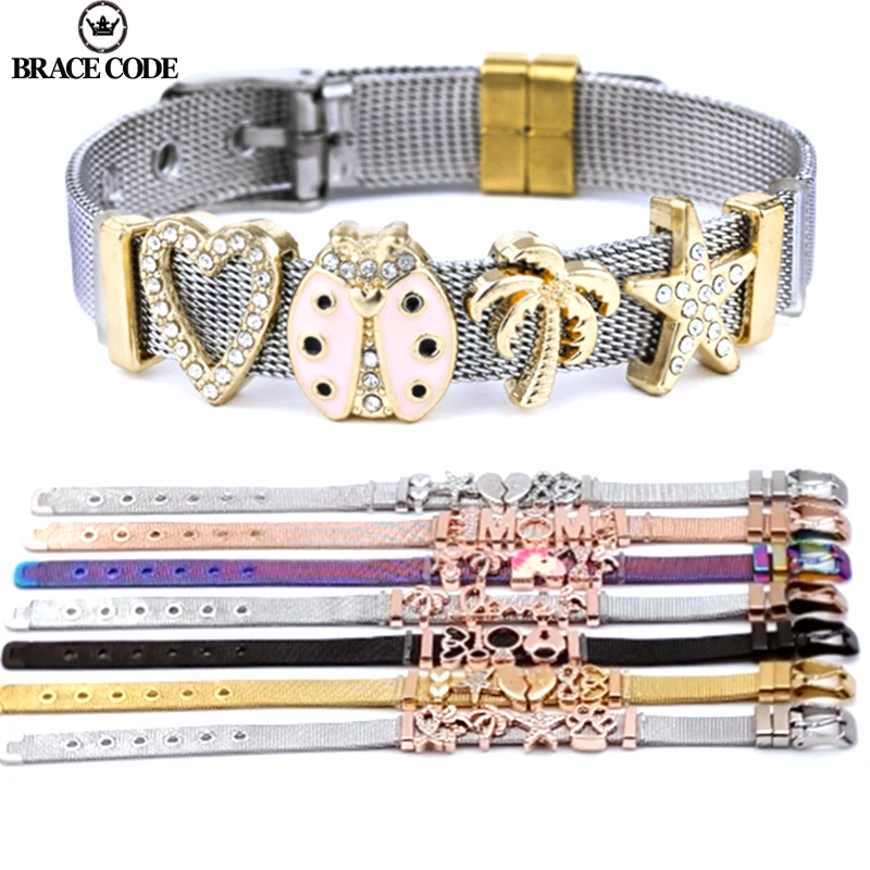 

High Quality Stainless Steel Mesh Bracelet Set DIY Charm Men Women Bracelet Brand Bangles Jewelry Gift Direct Shipment