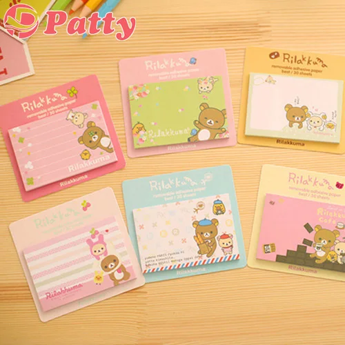 50 шт./лот Rilakkuma sticky notes Post Memo pad Съемная клейкая бумага Канцтовары papelaria Материал
