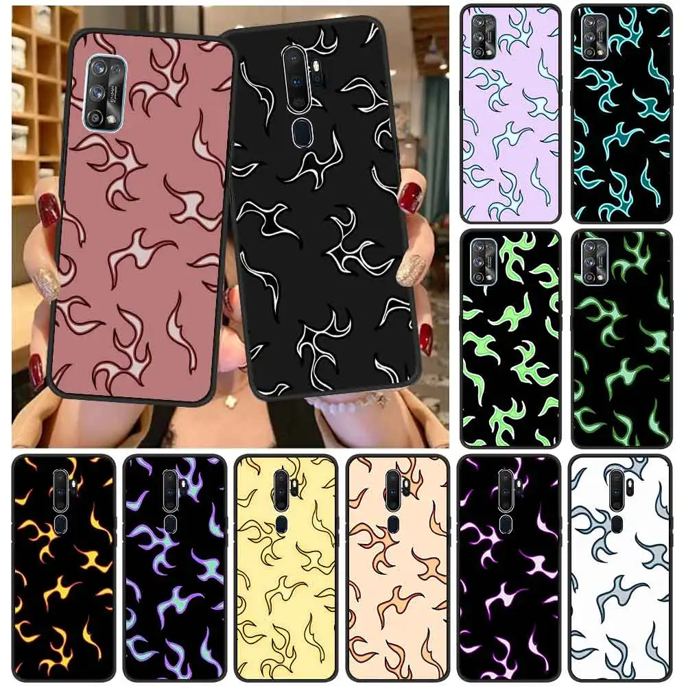 

Flames Bag Fundas Phone Case For Oppo A52 A53 Silicone Soft TPU Black Cover For Oppo A9 2020 Luxury Shockproof Shell Coque Capa