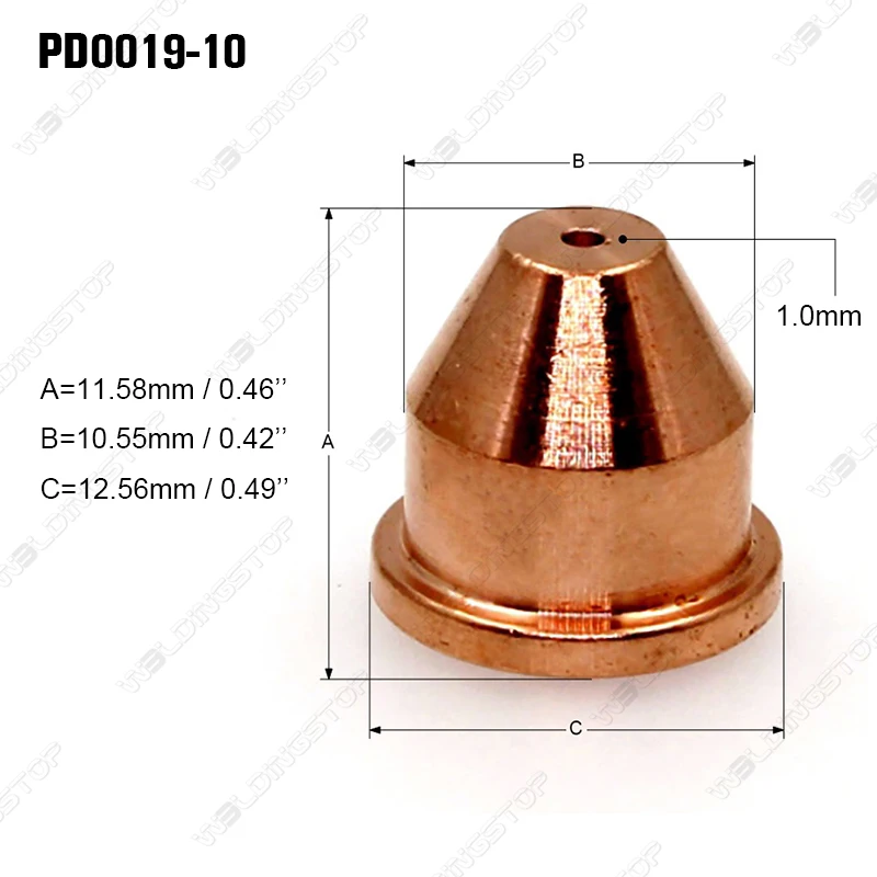 PD0019-10Plasma наконечник сопла подходит для Trafimet Ergocut CB50 CB70 плазменный факел PKG/10 |