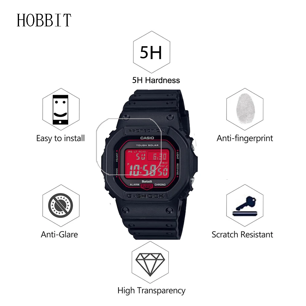 3 упаковки Взрывозащищенная пленка для Casio G-SHOCK 1PRC 1PR протектор экрана с защитой от