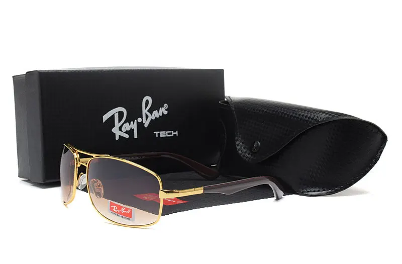RB3480-1 RayBan RB3480 квадратные поляризационные солнцезащитные очки мужские UV400 зеркальные солнцезащитные очки для вождения винтажные Lunette De Soleil Homme - Цвет: RB3480-1