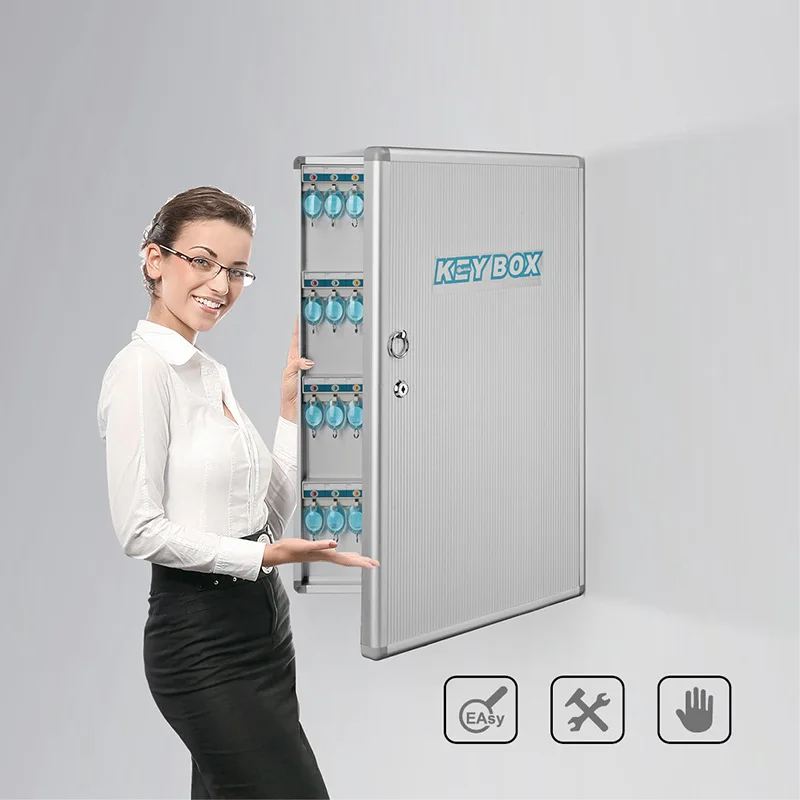 

B1024 key box wall hanging aluminum alloy property dormitory key management cabinet