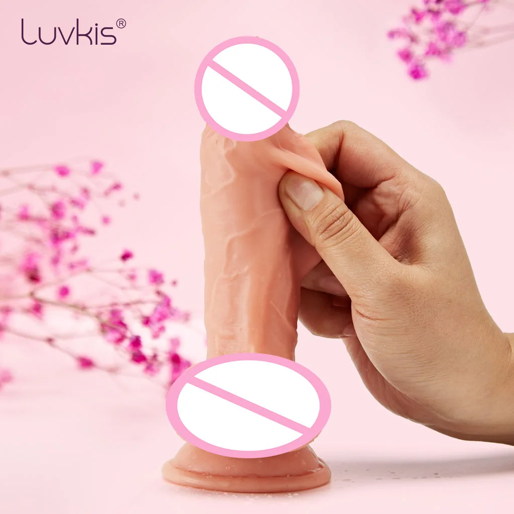 Luvkis реалистичный фаллоимитатор для кожи женщин 6 9 дюймов пенис Мошонка