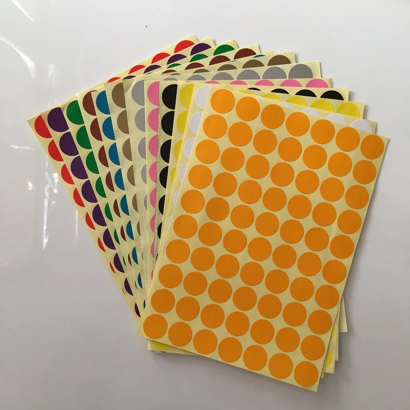 Size 19mm Coloured Dot Stickers  Paper Labels Adhesive Package Label Party Decoration  Round Spot Circles Sealing Stickers