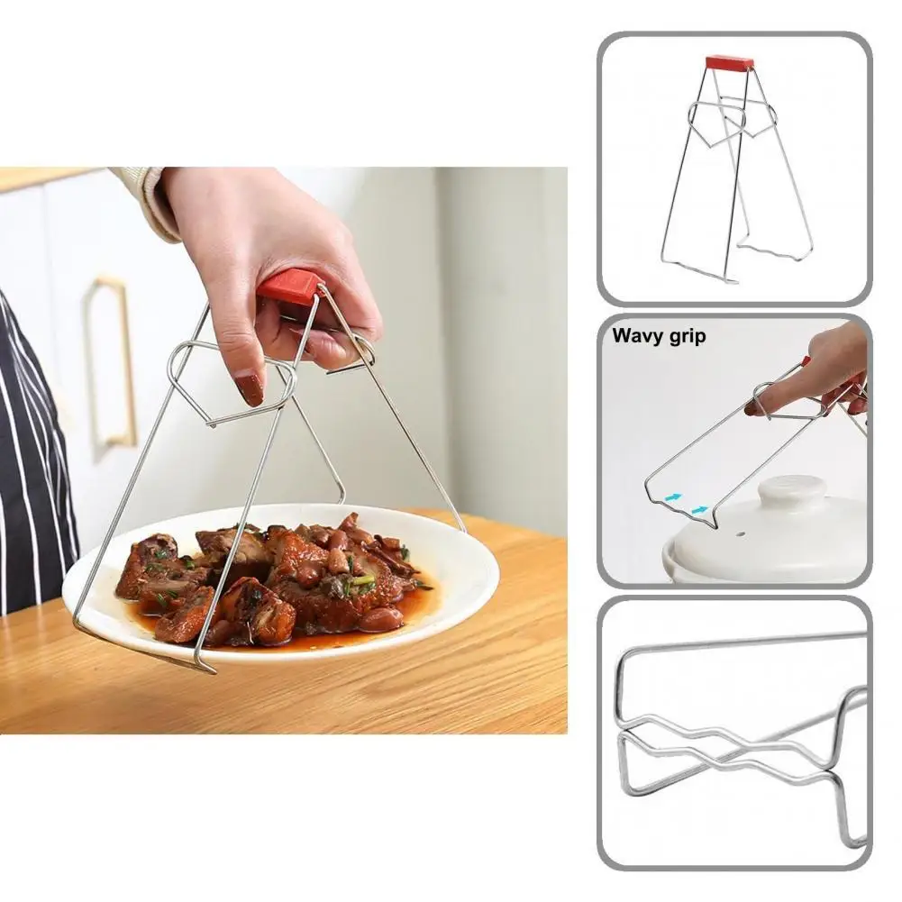 

Comfortable Grip Red Handle Practical Folding Steamer Clip for Hotel