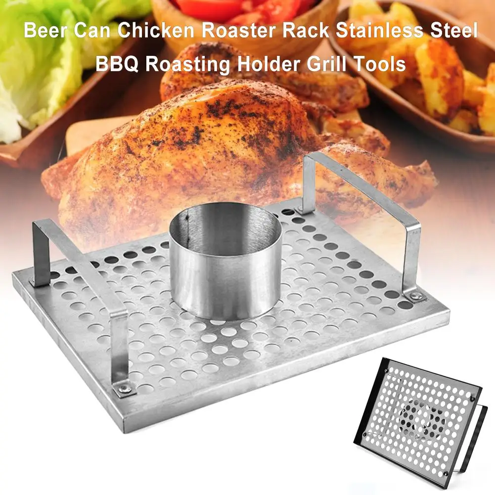 

Beer Can Chicken Roaster Rack Stainless Steel BBQ Roasting Holder Grill Tools For Outdoors Camping Bbq Grill Mat Mangal