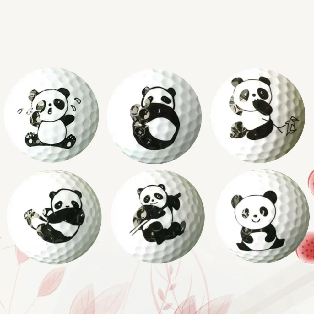 

6pcs Cartoon Panda Pattern Balls Practice Supplies Indoor Training Aid Two-layer Training for Home Outdoor (Random Style)