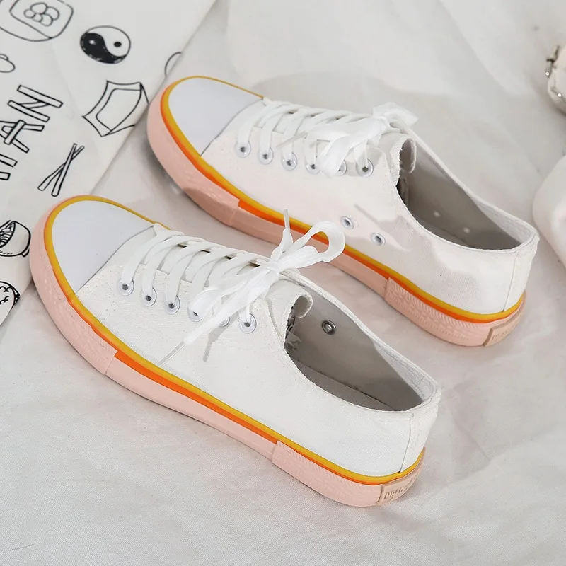Candy Style Women Vulcanized Sneakers Breathable Leisure Students White Shoes Woman Spring 2021 Autumn Lovely Canvas | Кроссовки