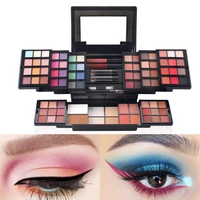 pro makeup set multicolor shimmer glitter matte long lasting eyeshadow palette blush power lipstick maquillaje mujer