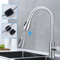 kitchen faucet stainless steel single handle pull out kitchen sink water mixer tap 360 rotation shower faucet stream sprayer