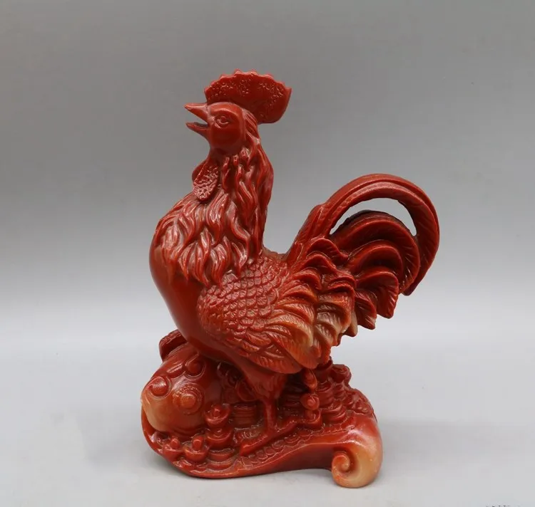 

Shoushan камень, фуронг резьба по камню, Золотой Петух выделяет рассвет, привлекает богатство и защищает от злых духов