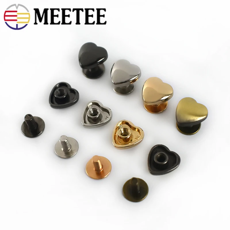 20 шт 10/13 мм заклёпки в форме сердца Винт для сумок фурнитура декоративные кнопки