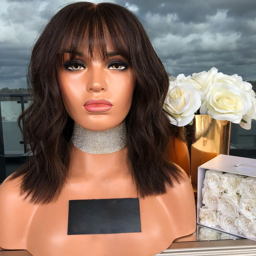 Лидер продаж Модный женский короткий черный микро кудрявый парик Bobo в стиле