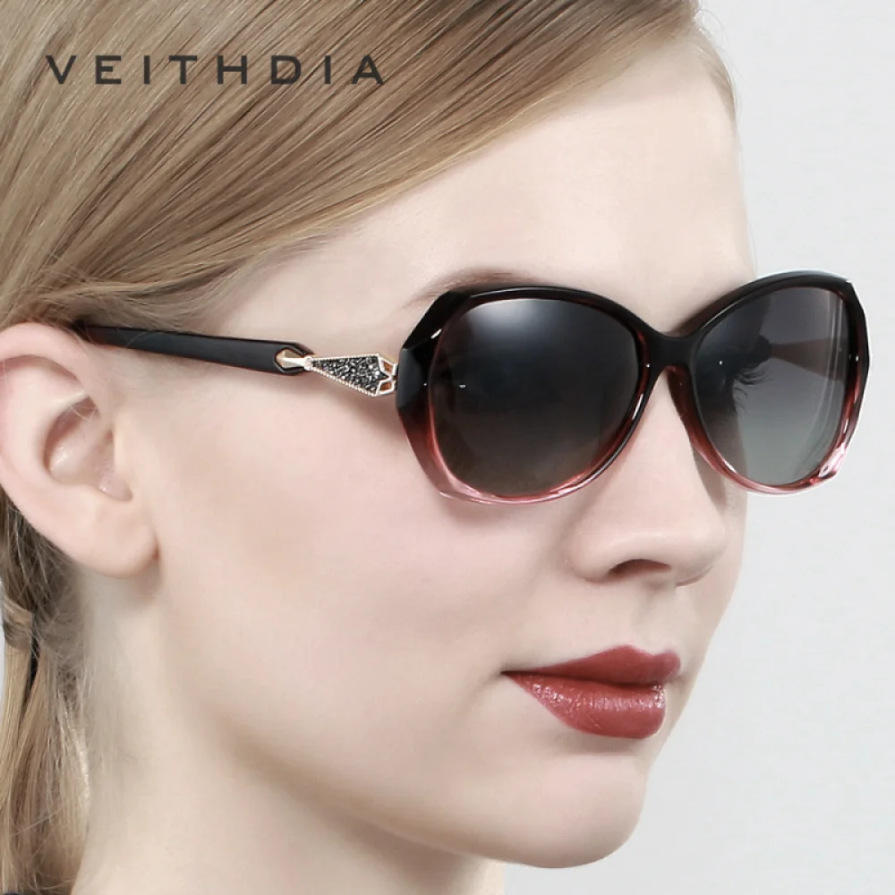 Женские солнцезащитные очки VEITHDIA роскошные дизайнерские с поляризационными