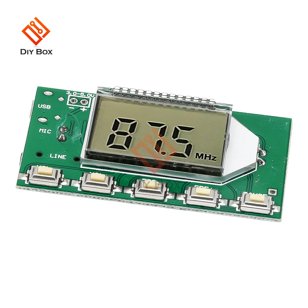 

FM Transmitter Module 7MHz-108MHz DC 3-5V Audio Radio Wireless Receiver Microphone Stereo FM Transmitter LED Display